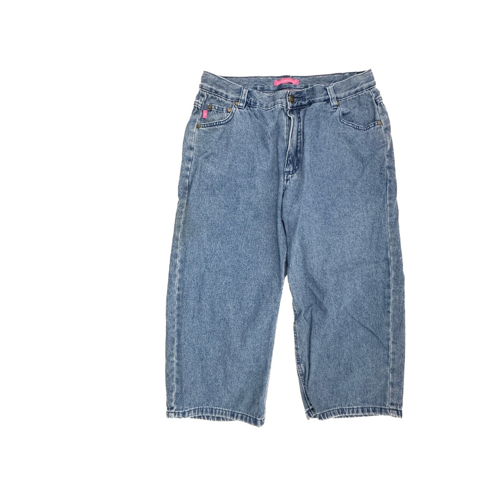 Woman Within Natural Fit Denim Capris Blue Medium Wash Cropped Jeans Womens 14W‎